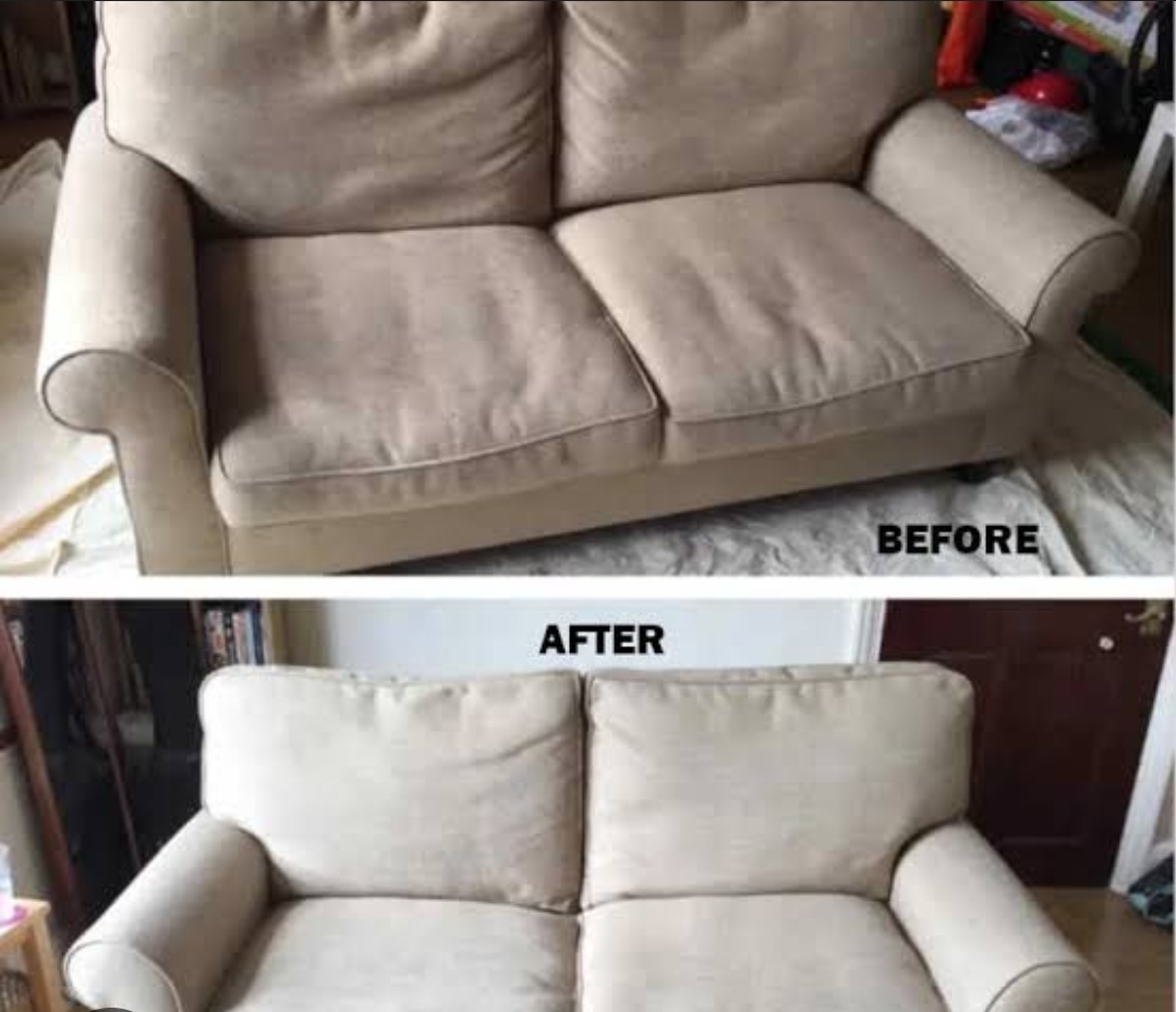 Dirty sofa before cleaning